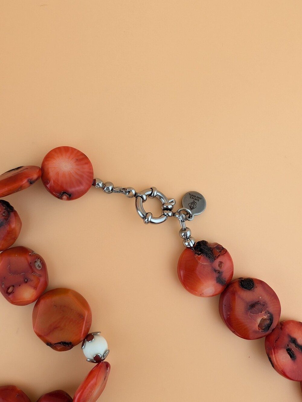NWT Chunky Red Coral & Turquoise Beaded Southwestern Boho Statement Necklace - Picture 3 of 9